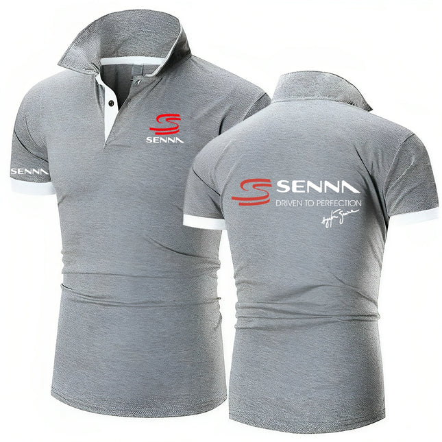 Men Polo Shirt Ayrton Senna Brazilian Formula 1 Legend Polo Shirts Graphic Oversized Breathable Streetwear TShirts S-8XL