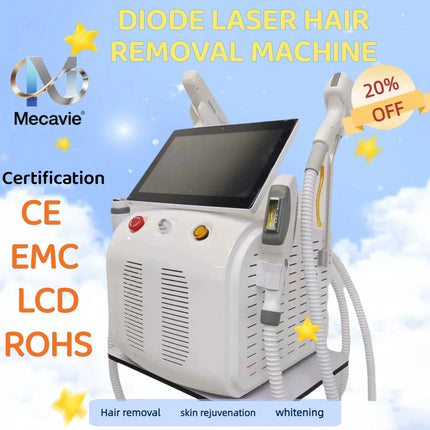 2026 Painless Hair Removal DEVICE 4-in-1 Soprano Titanium Ice Platinum RF Pico DPL Diode Laser 755 808 940 1064nm 4Wave ND:YAG