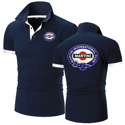 Martini Racing Printing Fashion 2024 New Men's Summer Solid Color Short Sleeve High Quality Classic Slim Fit Polo Shirt Tops