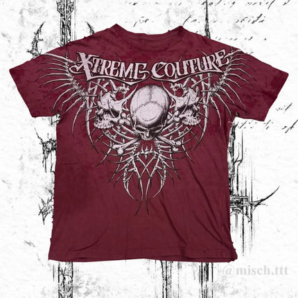Affliction Out Of Print Short Sleeves Woman Hip Hop Black T Shirt Couple Y2K High Street Pure Cotton Tops Aesthetic Clothes