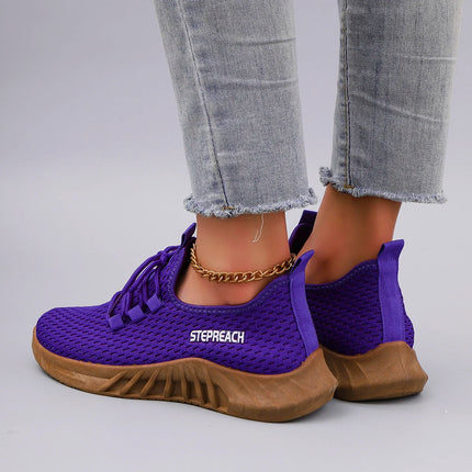 Spring and Autumn New Women's Casual Lace up Sports Shoes Comfortable, Breathable, Lightweight, Wear Resistant Sports and Leisur
