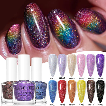 LILYCUTE 7ml Nail Polish Sliver Glitter Colorful Shining Effect Nail Art Varnish DIY No Need Of Lamp To Cure