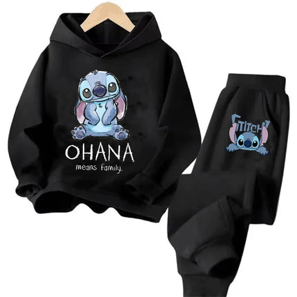 Manga Children Hoodies Stitch Kawaii Pullover Sweatshirt Anime Trucksuit Manga Cartoons Girls Boy Kids Autumn Casual Clothes