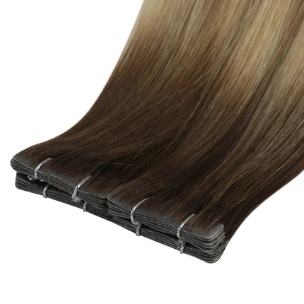 Full Shine Virgin Injection Tape in Human Hair Extensions Invisible Hand Tied Tape in Hair Extension Human Hair Natural Adhesive