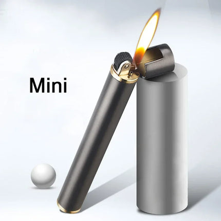 Fastshipping Mini Compact Open Flame Lighter Metal Grinding Wheel Lighter Portable Can Place Cigarette Box Smoking Accessories