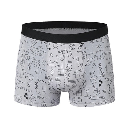 4/10piece Set Of European And American Men's Fashionable Printed Boxer Shorts Loose Oversized Elastic Waist Underwear Base Short