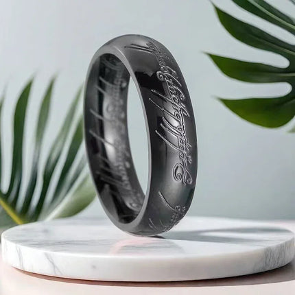 Language Carving Not Fade Rings for Unisex Fashion Minimalist Accessories Titanium Steel Jewelry