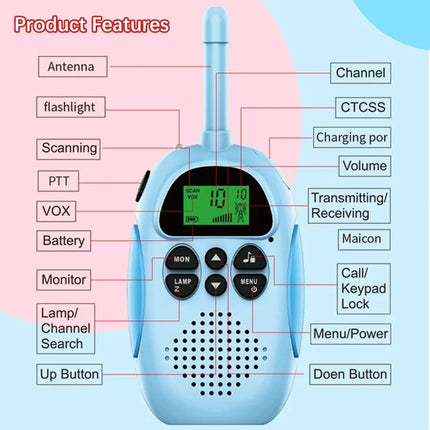 2PCS Children's Wireless Phone walkie talkie Portable Parent Child Interactive 3KM Long Range  walkie talkie Toys Phone Gifts