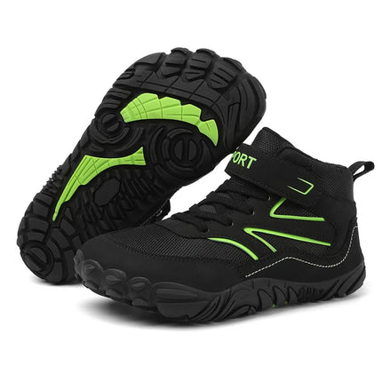 Wide-toe Kid Barefoot Boots Autumn Winter Waterproof Children Hiking Shoes Girls Boys Non-Slip Athletic Walk Trekking Sneakers