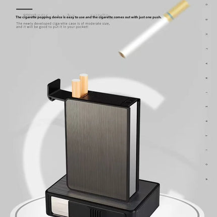 TikTok Viral 20-Slot Pop-Up Cigarette Case | integrated Slim Holder l Shockproof Metal with Custom Engraving Gift for Men