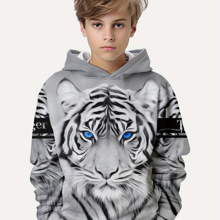 Kids Clothes Boys Hoodies Long Sleeve 3D Tigers Print Children Spring Fall Clothes Casual Outdoor Stylish Boy Girl Clothes Tops
