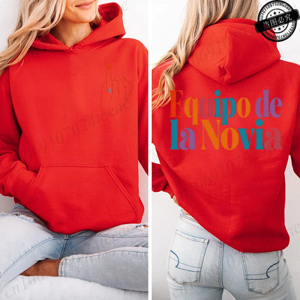 Women's Hoodies Future Bride & Tribu De La Novia Sweatshirts Fashionable Casual Pullovers for Single Farewell & Bridal Shower