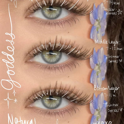 ABONNIE Multi Layered Eyelashes LB LC Double-layer Camellia Eyelash Extensions 5D spike lashes Volume Fans Fluffy Brown Lashes