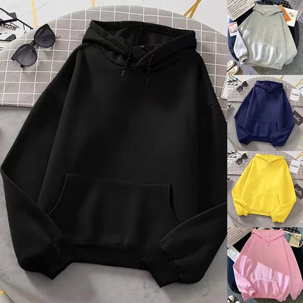 2025 Hot Sale Woman Pure Color Hoodie Urban Casual Fashion Hooded Sweatshirts All Season Female Trend Sporty Pullover Streetwear