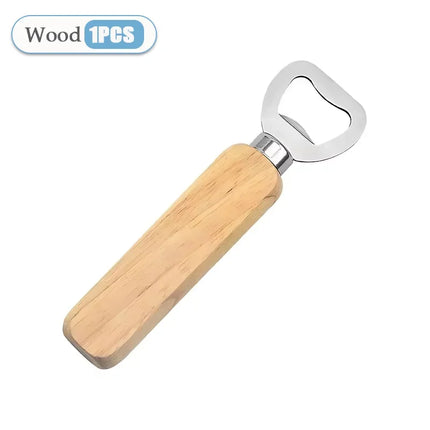 1-40PCS Wooden Handle Beer Bottle OpenerWooden Beer Bottle OpenerSolid Wood Beer Bottle OpenerStainless Steel Beer Bottle Opener