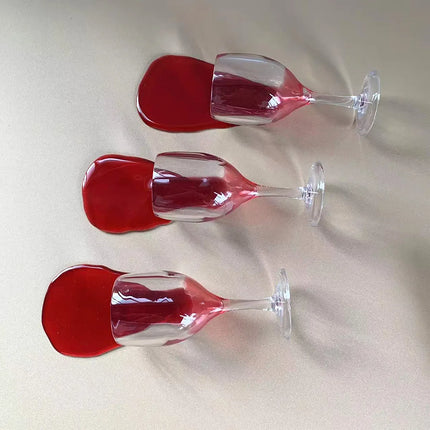 Funny Fake Knocked Over Wine Glass Prank Realistic Novelty Home Bar Decor Hilarious Party Trick April Fools Gift Viral TikTok