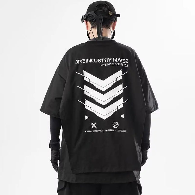 Y2K Techwear Men's T-Shirts Cape Design Fashion Casual Anime Harajuku Streetwear Short Sleeves Tops Tee Shirts for Men Oversized