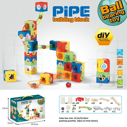 Building Block Set Marble Run Ball Bearing Toy for Children 3+ DIY Assembly Educational Construction Bricks Creative Puzzle Game