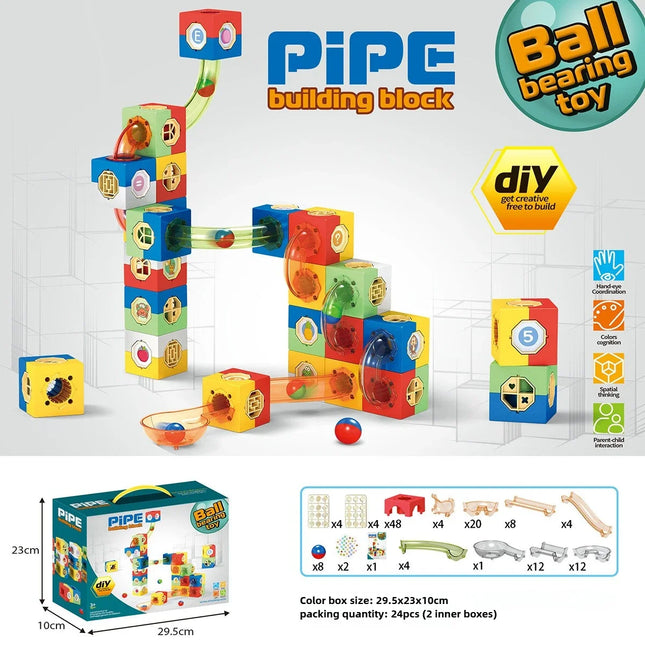 Building Block Set Marble Run Ball Bearing Toy for Children 3+ DIY Assembly Educational Construction Bricks Creative Puzzle Game