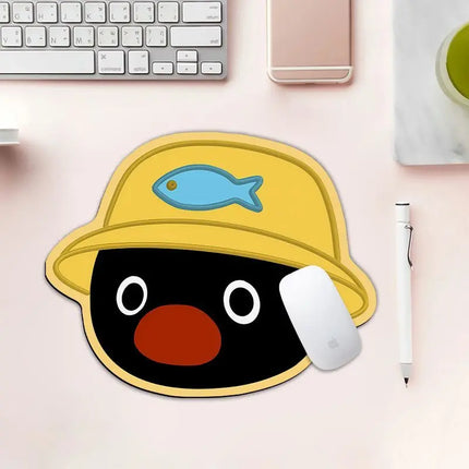 Cute Pingu Penguin Shaped Mousepad Office Essential Wrist Support Computer Keyboard Desk Mat Anti-Slip Durable For Men Women