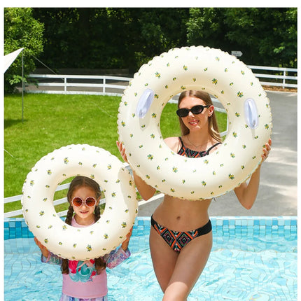 Inflatable Swimming Ring, Retro Olive Swimming Ring, Life Buoy, Children's Swimming Ring, Inflatable Underarm Ring, Printed