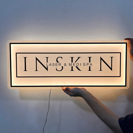 Custom Logo Neon Signs Business Personalized Floating Acrylic Business Sign Metal Acrylic LED Backlit Illuminated Decor Signs