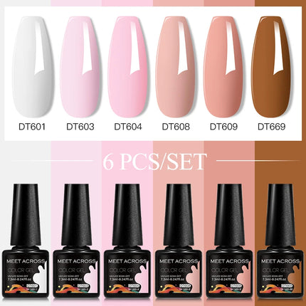 6pc Nail Gel Polish Set DIY Nail Art Semi Permanent UV LED Gel Kit For Nails Decoration Manicure Soak Off Painting Vernis Design