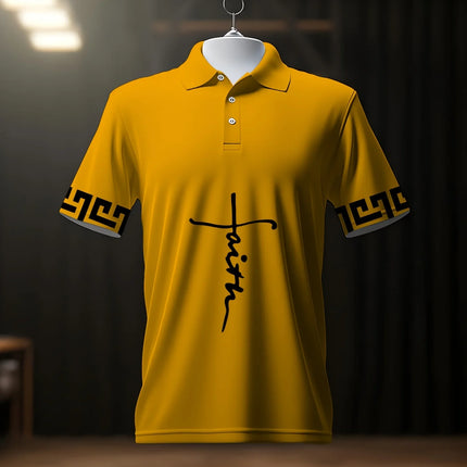 Men's Fashionable Street Short Sleeved 3D Printed Polo Shirt, A Street Fashion Polo Shirt with A Holiday Atmosphere