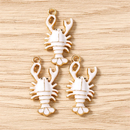 10pcs Cute Mix Marine Life Charms Enamel Starfish Lobster Crab Charms Pendants for Jewelry Making Necklaces Earrings DIY Gifts