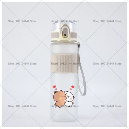 Bubu Dudu Water Bottle Yier Bear Panda Girl Boy Large Capacity Sports Kettle Transparent Cold Water Cup Outdoor Portable 550ml