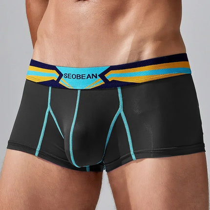 SEOBEAN Men's Sheer Boxer Briefs Nylon Low-Rise Underwear Lightweight Breathable Fashion Stylish Thin See-Through 230215 412114