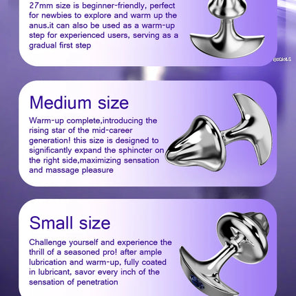 1Pcs,Anchor shaped mushroom anal plug, three sizes, gem base anal plug, g-spot massage, sexual health, adult sex, sex toys