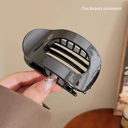 Vintage Solid Oval Teeth Hair Clip For Women Girl Long Hair Holder Hairpin Headband Back Head Hair Claw Fashion Hair Accessories
