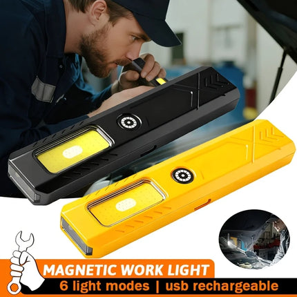 Mini Portable Rechargeable LED Torch Light, Waterproof Outdoor Work Pocket Flashlight with Magnetic Grip, Compact LED Flashlight