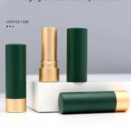 10-50pcs 12.1mm Matte Green/Black Lipstick Tube Empty Round Lipsticks Shell Aluminum Empty Lip Balm Tubes DIY  Makeup Tools