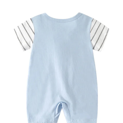 Somenie Newborn Baby Summer Onesie Cotton Boys  Boys Girls Cute Cartoon Short Sleeve Bodysuit Newborn Soft Breathable Jumpsuit