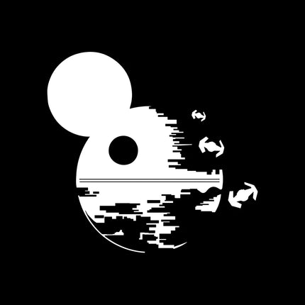 Space Sci-fi Vinyl Car Sticker Mickey Death Star Silhouette Laptop Decals SciFi Fantasy Wall Stickers Boys Room Decor Mural Art
