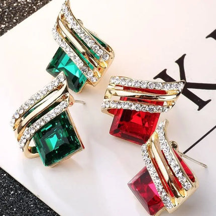 Zircon Crystal Rhombus Wings Earrings for Women Birthday Gifts Jewelry