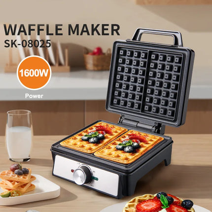 Home waffle maker, breakfast bread maker, sandwich maker, adjustable temperature control, electric baking pan