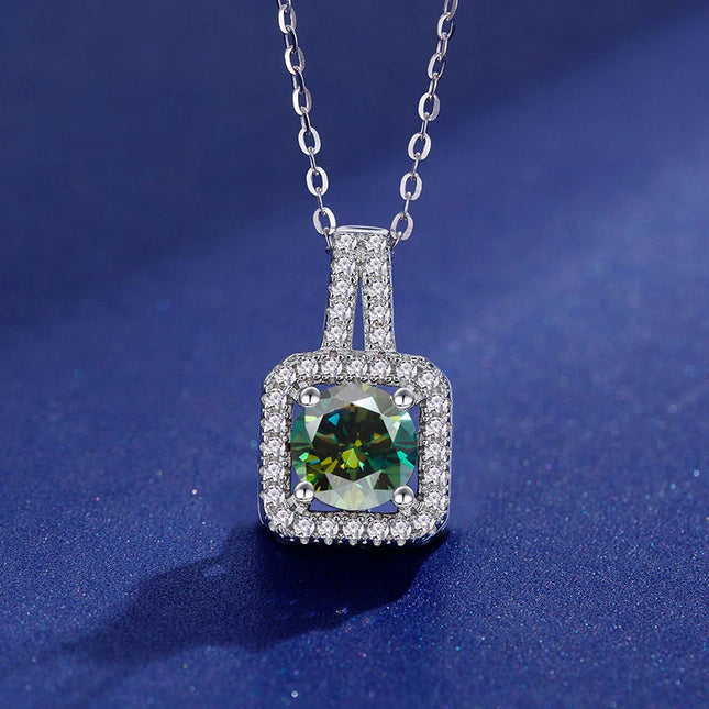 Sterling Silver 925 Moissanite Pendant Necklace For Women Trendy Design D Color VVS Pass Diamond Test Jewelry Gift GRA