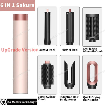 New Multil Hair Styler Auto Curling Dryer Wrap Hot/Cold Air Dryer 1300W Hair Straightener Curling Barrel Brush Salon Hair Dryer