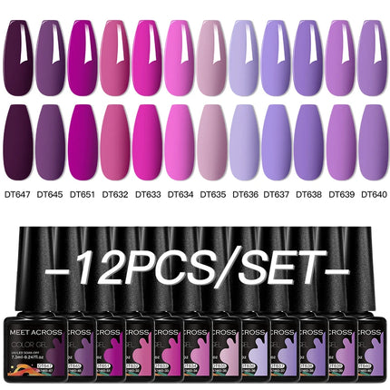 12pc All-season Nail Gel Polish Set Multicolor TPO HEMA Free Long-Lasting UV LED Nail Supplies for Women Daily & Party Wearing