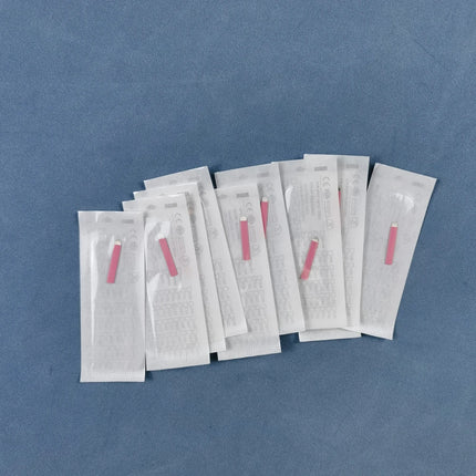 50pcs/Box Pink 0.15mm Microblading U Shape Needles Permanent Makeup Eyebrow Tattoo Manual Nano Blades Needles