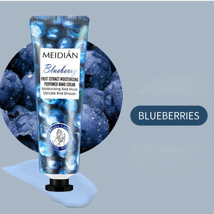 Five piece fruit scented hand cream for moisturizing and long-lasting fragrance retention. Hand care mask cream