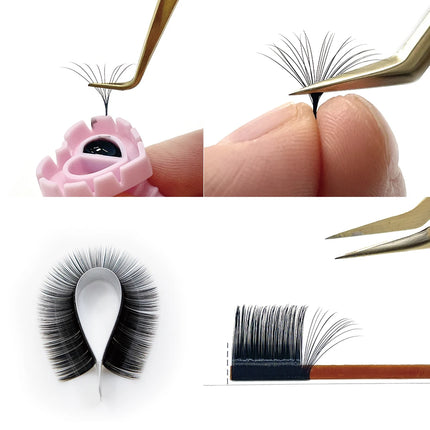 ARTSTAR 12 Rows/Tray False Eyelashes J B Curl 6-20mm Eyelash Extensions Matte Black Lashes Makeup Tool