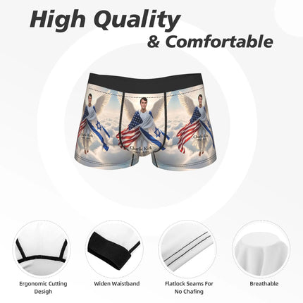 Charlie Kirk Angelic Advocate  Underwear  Printed Boxershorts Quality Men's Underpants Elastic Boxer Brief Gift Idea