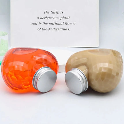 10Pcs 300ml Plastic Heart Shape Bottles For Drinks Storage Containers Drinking Water Bottles Plastic Water Bottle With Lids Caps