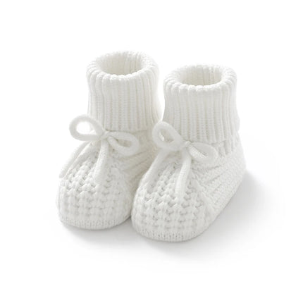 Baby Booties Knitted 0-12m Soft Soled Anti-Slip Newborn Boys Girls First Walkers Shoes Infant Toddler Unisex Sock Boot Kids Crib