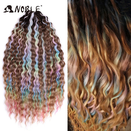 Noble 24Inch 300g Crochet Hair Curl Hair Water Wave Ombre Blonde Twist Crochet Hair Braid Hair Deep Wave Braiding Hair Extension