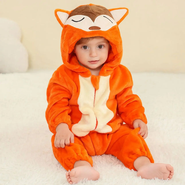 0 1 2 3 4 Years Kigurumi Pajamas for Toddler Baby Clothes Children Outfits Infant Dinosaur Unicorn Cat Robbit Cosplay Costumes